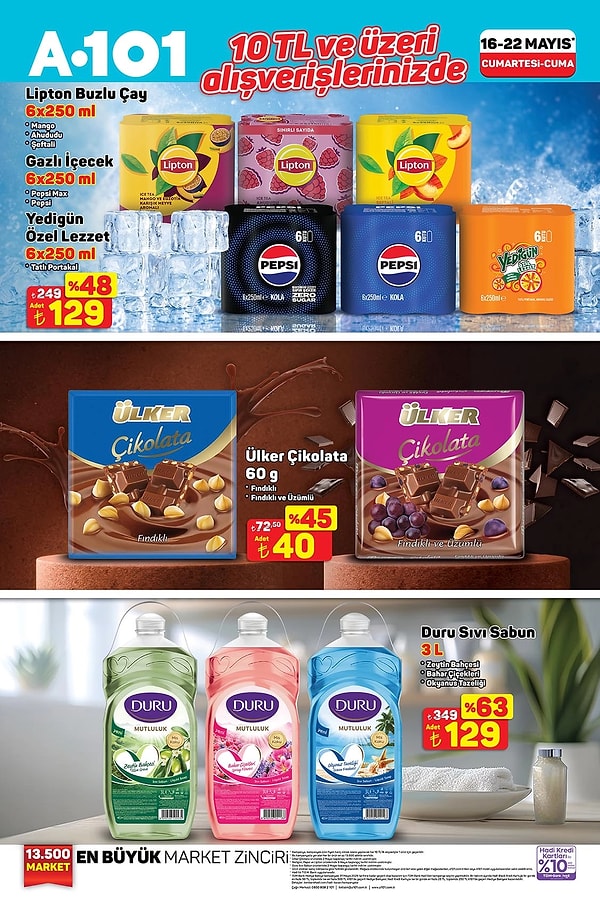 10 TL ve üzeri alışverişlerde;