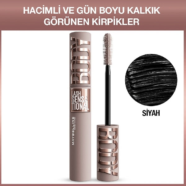 Her daim makyaj çantalarının vazgeçilmezi olan Maybelline Lash Sensational ile hacimli kirpiklere sahip olun!