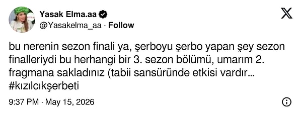 Kızılcık Şerbeti'nin sezon finali fragmanına gelen tepkiler de burada: