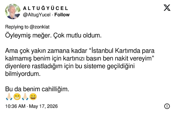 Kullanıcılar uygulamanın Türkiye'de de olduğunu hatırlatınca Altuğ Yücel, bilmediğini söyledi.