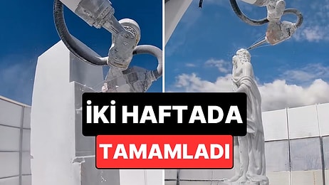 İtalya’da 24 Saat Çalışan CNC Makinesi, Dev Heykeli 15 Günde Tamamladı