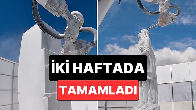 İtalya’da 24 Saat Çalışan CNC Makinesi, Dev Heykeli 15 Günde Tamamladı