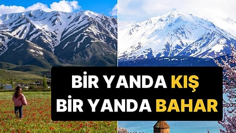 Kartpostallık Görüntüler: Dağın Zirvesinde Kış, Eteklerinde Bahar Yaşanıyor!