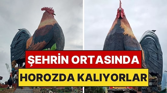 Şehrin Ortasına Dev Horoz Diktiler: İçinde Gerçekten Uyuyorlar