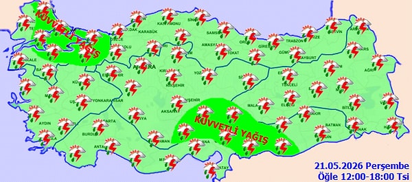 Öte yandan MGM, İstanbul dahil olmak üzere uyarılarını sürdürmeye devam ediyor.