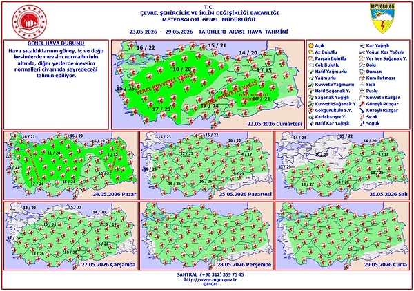 Meteoroloji haritayı paylaştı👇🏻