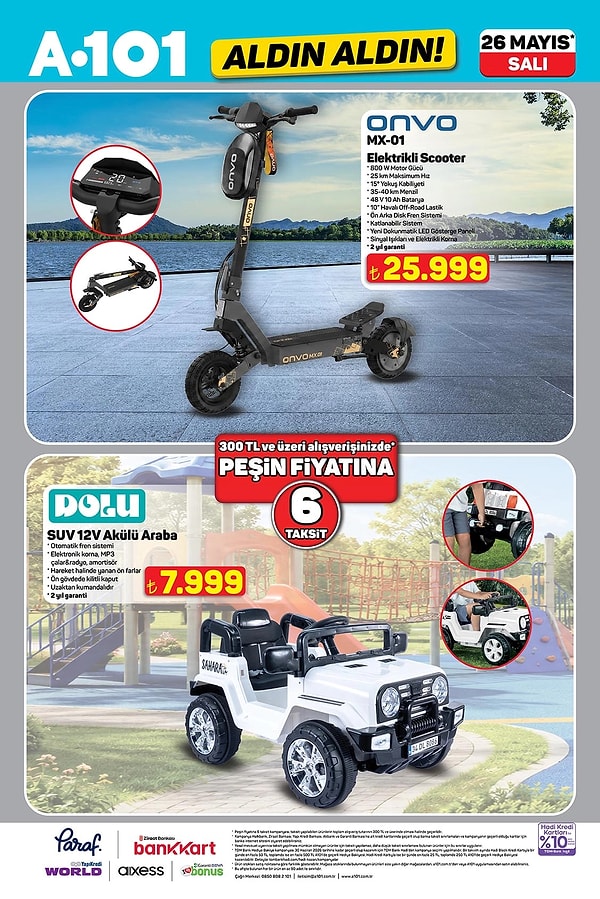 Onvo MX-01 Elektrikli Scooter 25.999 TL