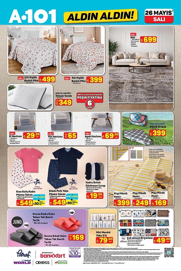 Brillant Çift Kişilik Baskılı Pike 499 TL