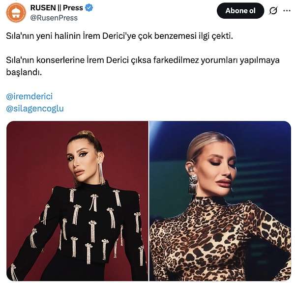 Bir haber sayfası da Sıla Gençoğlu'nu İrem Derici'ye benzetti.