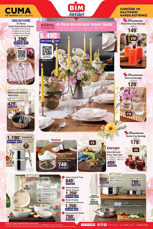 English Home 24 Parça Çatal Kaşık Bıçak Takımı 1.290 TL