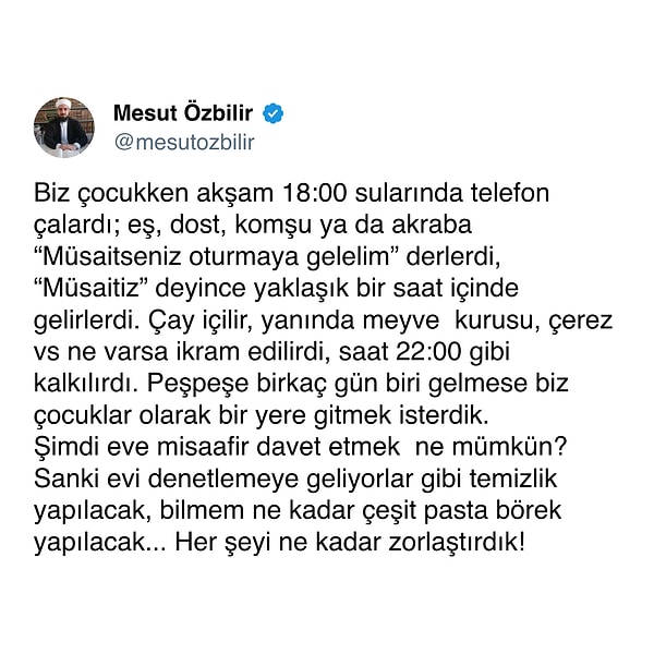 Eskilerin ‘misafirlik’ kavramı üstünden nostalji yapmaya çalışan kullanıcı, gelen tepkiler karşısında neye uğradığını şaşırdı.