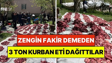 3 Tonluk Kurban Etini Eşitçe Dağıttılar: 100 Yıllık Bayram Geleneğini Devam Ettirdiler
