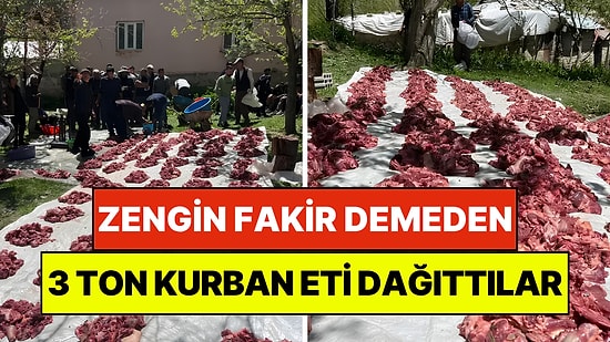3 Tonluk Kurban Etini Eşitçe Dağıttılar: 100 Yıllık Bayram Geleneğini Devam Ettirdiler