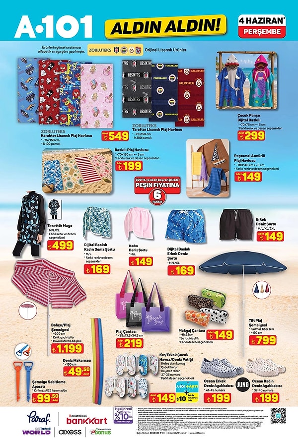 Taraftar Lisanlı Plaj Havlusu 549 TL