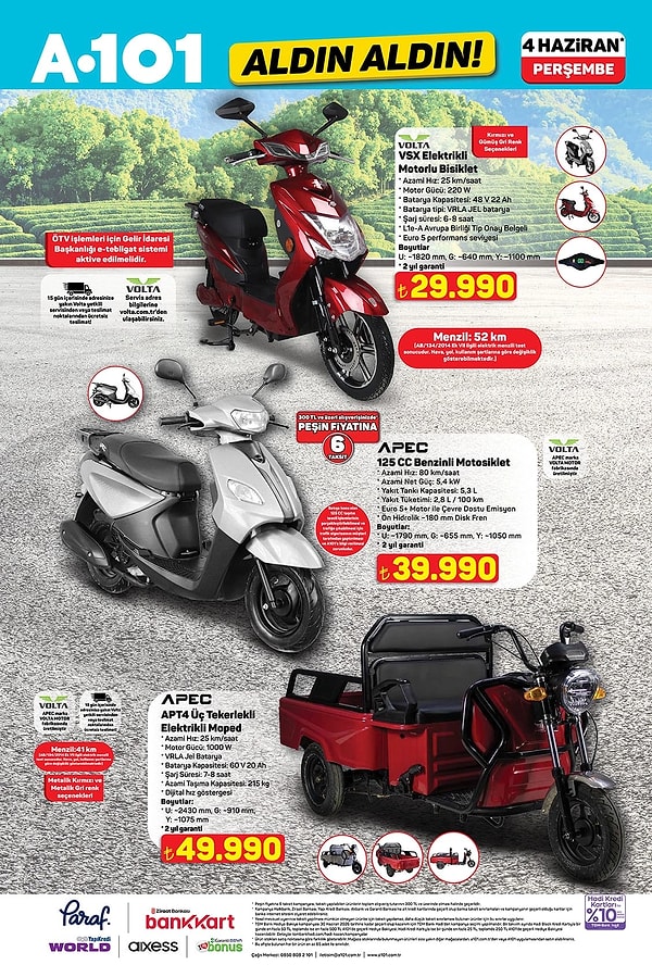 Volta Elektrikli Motorlu Bisiklet 29.990 TL