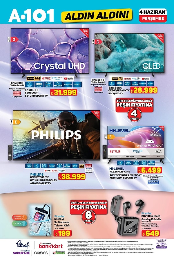 Samsung 58'' UHD Smart TV 31.999 TL