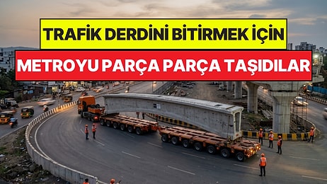 Şehri Trafikten Kurtarmak İçin 120 Tonluk Dev Beton Kirişleri Yavaşça Parça Parça Taşıyorlar