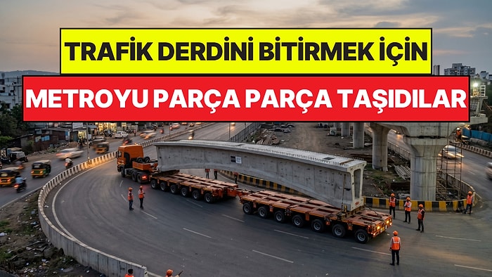 Şehri Trafikten Kurtarmak İçin 120 Tonluk Dev Beton Kirişleri Yavaşça Parça Parça Taşıyorlar