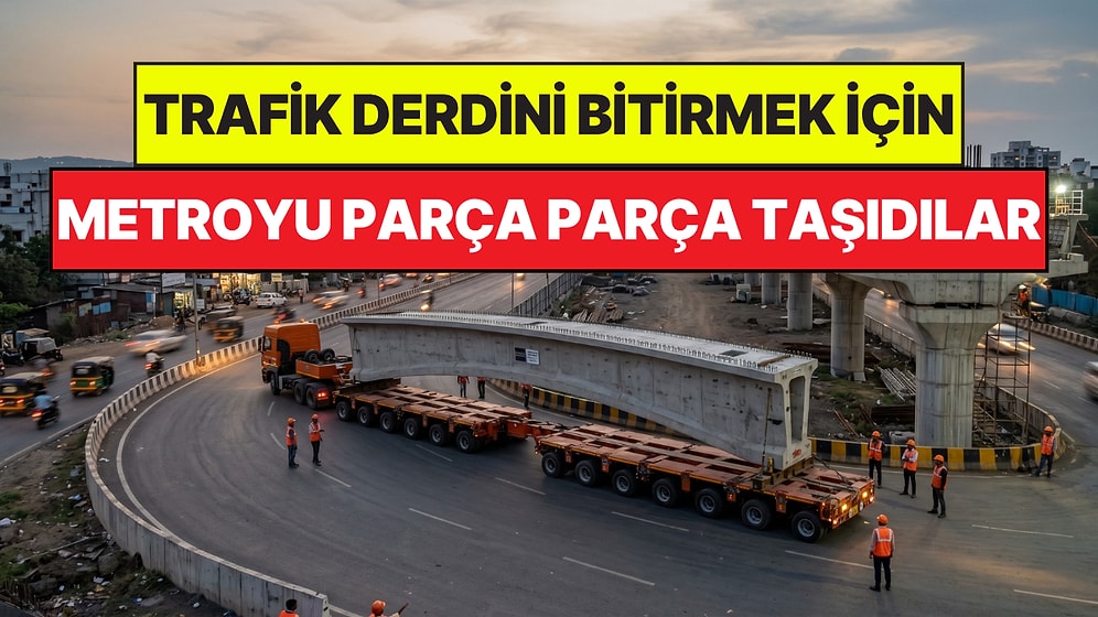 Şehri Trafikten Kurtarmak İçin 120 Tonluk Dev Beton Kirişleri Yavaşça Parça Parça Taşıyorlar