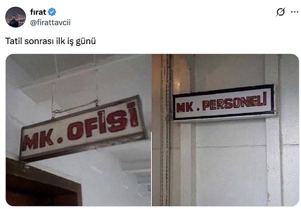 Malum tatil bitti.