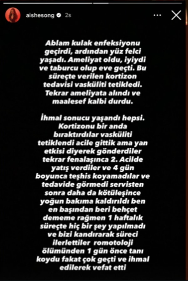 Öte yandan Tuğçe Ayşe Güler'in ölüm nedeni hakkında henüz resmi bir açıklama yapılmış değil.
