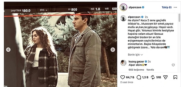 Uzak Şehir'den ayrılan Alper Çankaya'nın veda paylaşımı yaptı.