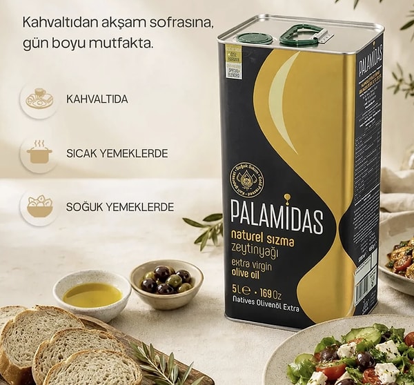 Palamidas Özel Harman Soğuk Sıkım Naturel Sızma Zeytinyağı