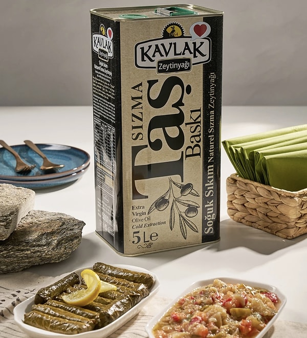 Kavlak Taş Baskı Soğuk Sıkım Zeytinyağı