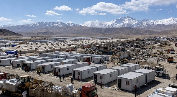 Tibet’te depremin vurduğu bölgelere ulaşan kargo kamyonları, afetzedeler için çadır ya da derme çatma barınaklar değil; fabrikada pencereleri, kapısı, yatakları, yatak takımları ve ısıtıcısı önceden monte edilmiş çelik yapılar indirdi.