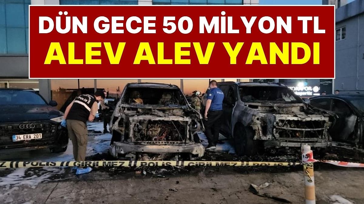Kundaklama Şüphesi: İstanbul'da 50 Milyon TL Değerinde Otomobiller Alev Alev Yandı