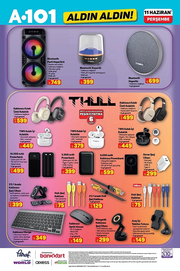 Thull Bluetooth Parti Hoparlörü 749 TL