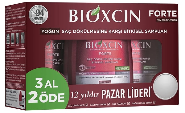 Banyo stoklarının vazgeçilmezi olan meşhur Bioxcin Forte şampuan 3 al 2 öde kampanyasında!