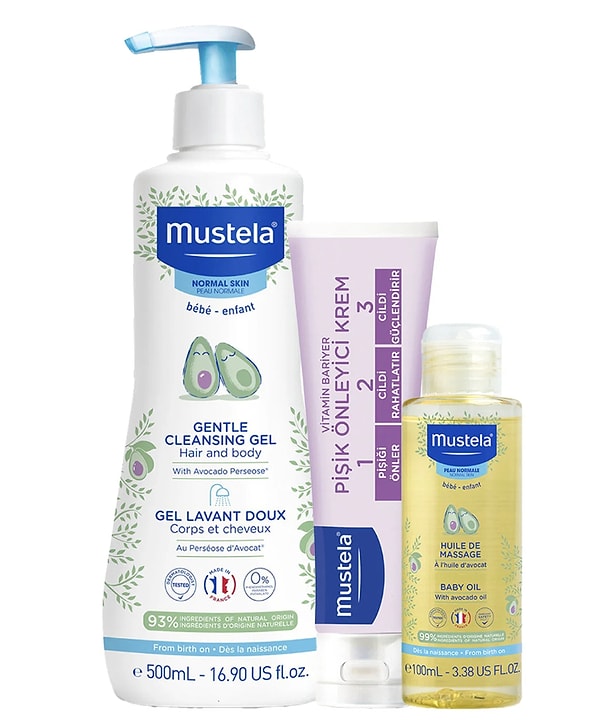 Ebeveyn sepetlerinde liderliği çeken Mustela bebek günlük çözüm seti stok yapmalık fiyatta!