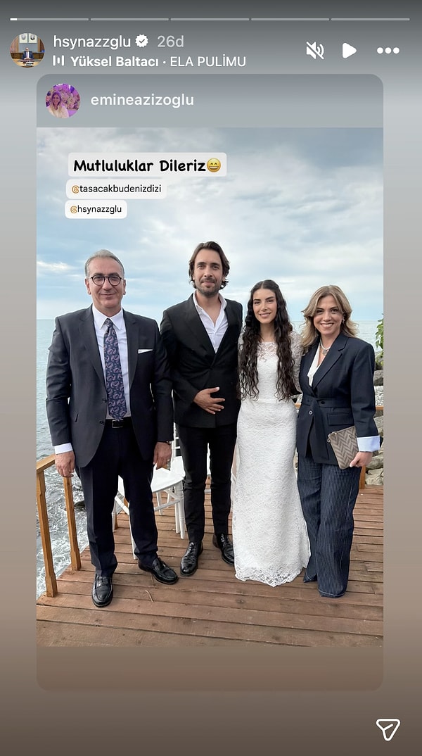 Sürmene Belediye Başkanı Hüseyin Azizoğlu, Taşacak Bu Deniz'e konuk olup Esme ve Adil'in nikahını kıydı.