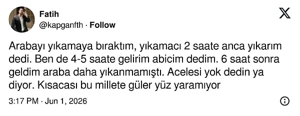 Cılkını çıkarmış.