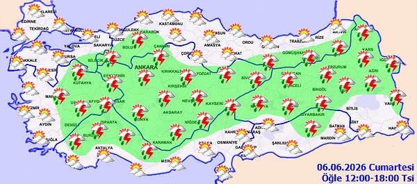 Meteoroloji saat verdi: 32 kentte gök gürültülü sağanak yağış olacak.