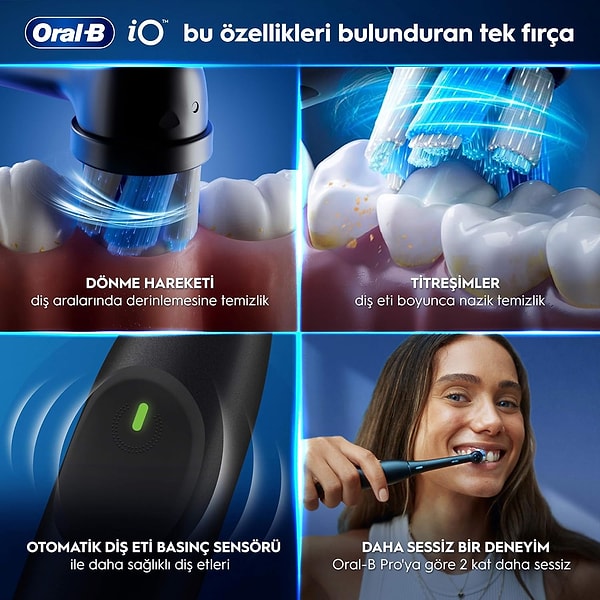 Diş hekimlerinin önerdiği ideal fırçalama süresi olan 2 dakikayı sizin yerinize takip ediyor.