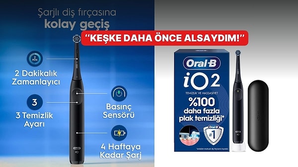 Oral-B iO2 Şarjlı Diş Fırçası İndirimde!