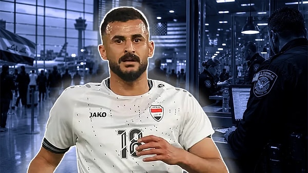 Iraklı golcü Aymen Hussein 7 saat gözaltında kaldı.