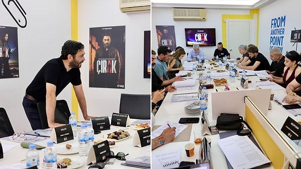 Uzak Şehir'in Cihan ve Sadakat'i Ozan Akbaba ile Gonca Cilasun, Çırak dizisinin okuma provasında bir araya geldi.