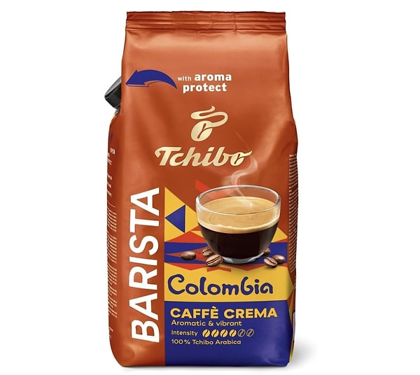Tchibo Barista Caffe Crema Colombia 1000 gram çekirdek kahve %30 sepet indirimiyle 1.399 TL!