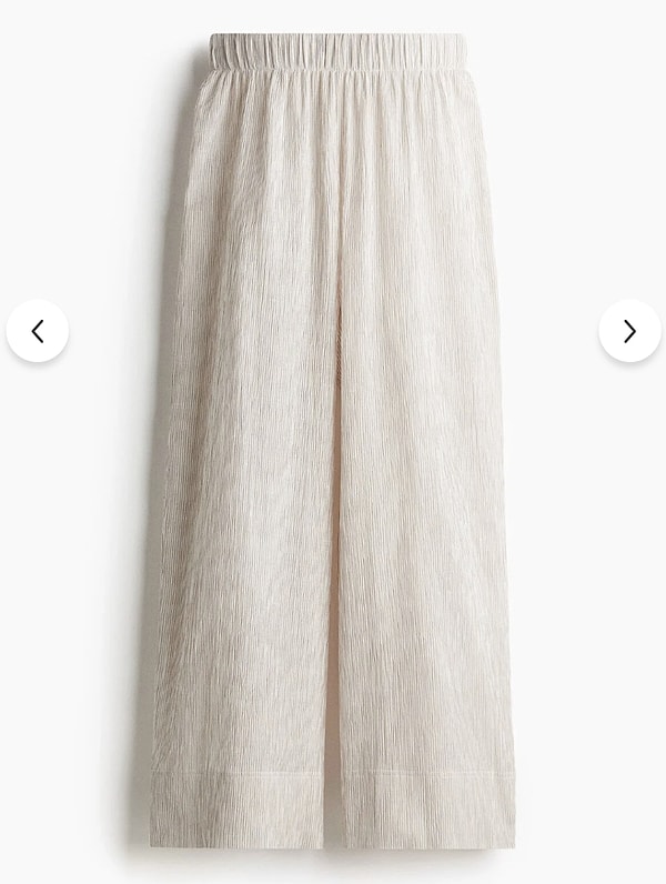 Yaz kombinlerinin vazgeçilmezi H&M keten geniş paça pantolon 1.149 TL yerine %30 indirimle 799,99 TL!