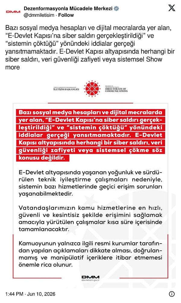 DMM'den yapılan açıklamada şu ifadeler yer aldı: