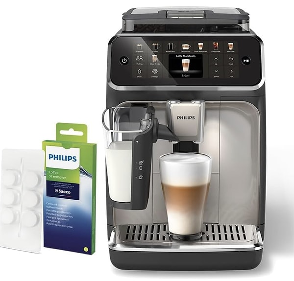 Philips 5500 serisi LatteGo tam otomatik espresso makinesi temizleme tableti hediyesiyle!