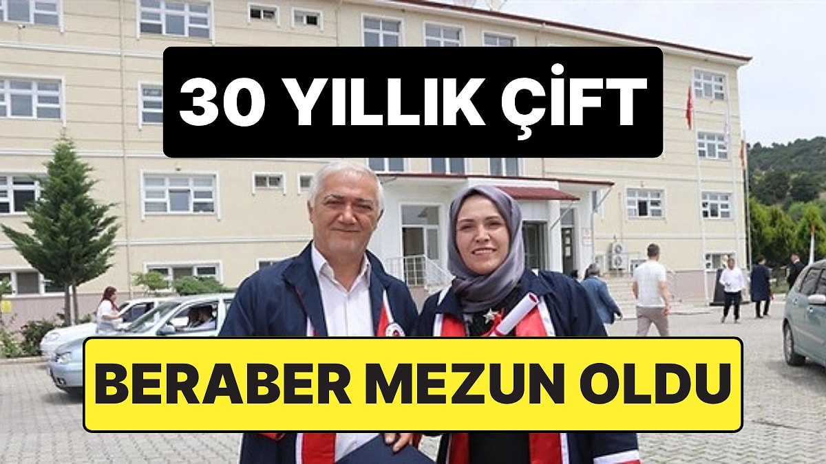 30 Yıllık Evli Çift Aynı Yüksekokuldan Birlikte Mezun Oldu