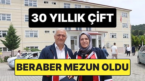 30 Yıllık Evli Çift Aynı Yüksekokuldan Birlikte Mezun Oldu