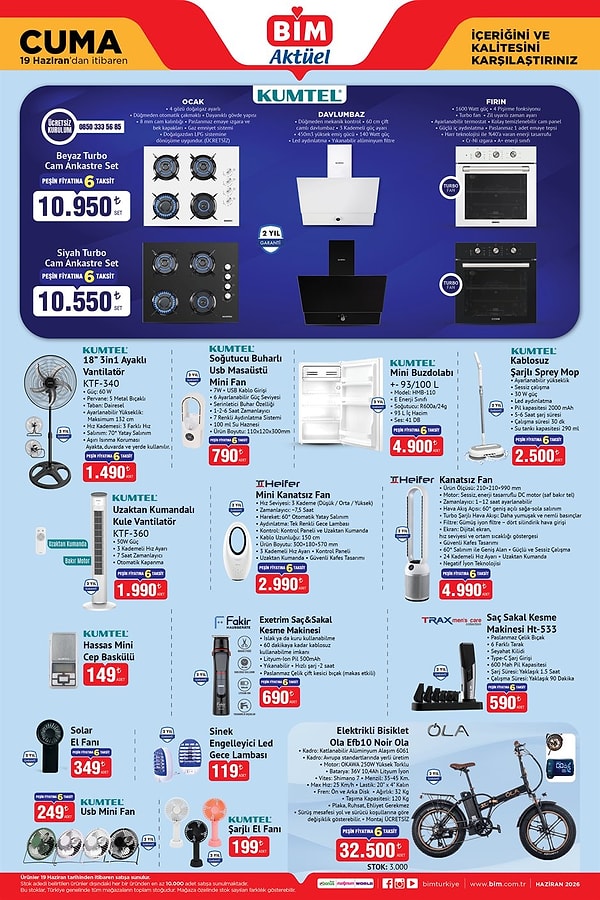 Kumtel Beyaz Turbo Cam Ankastre Set 10.950 TL