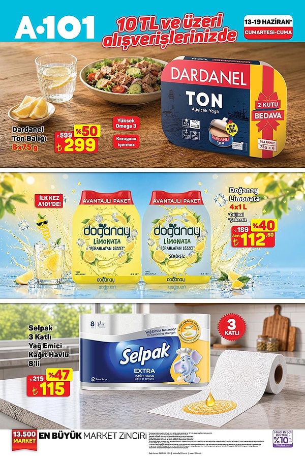 10 TL ve üzeri alışverişlerinizde;