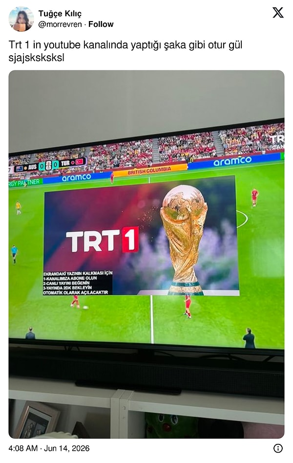 Maçı bilgisayar ile izlemek isteyenler ise böyle bir görüntüyle kaşılaştı.