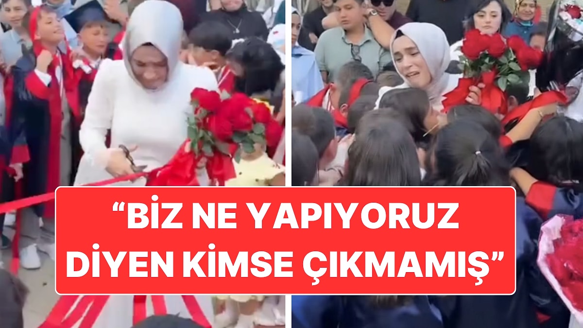 Sınıf Öğretmeninin Ortaokula Geçen Öğrencileri İçin Kurdele Kesmesi ve Ağlaması Gündem Oldu